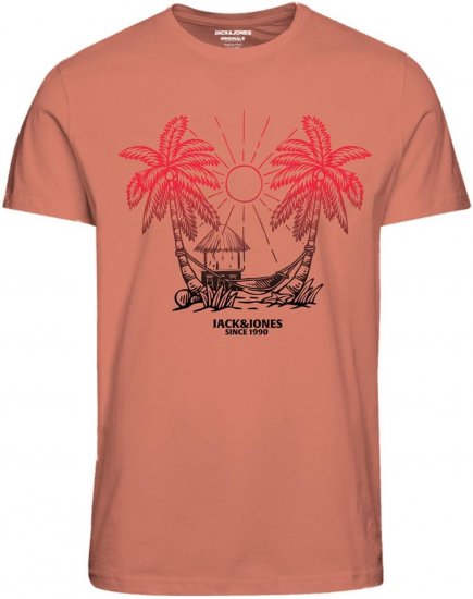 Jack & Jones JORARUBA TEE SS CREW NECK Canyon Sunset - T-krekli - T-krekli - 2XL-14XL