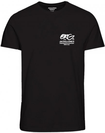Jack & Jones JORARUBA TEE SS CREW NECK Black - T-krekli - T-krekli - 2XL-14XL