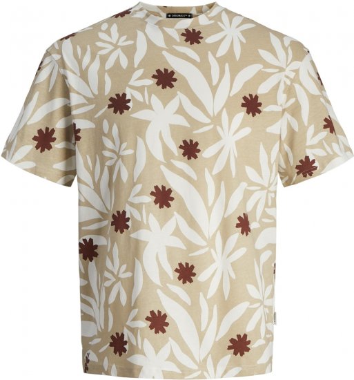 Jack & Jones JORMARBELLA AOP TEE SS CREW NECK PLS Fields Of Rye - T-krekli - T-krekli - 2XL-14XL
