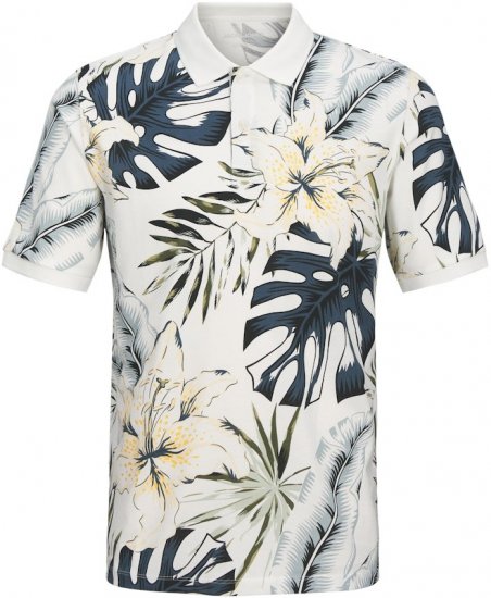 Jack & Jones Hawaii AOP Short Sleeve Polo White - Polo krekli - Polo krekli - 2XL-8XL