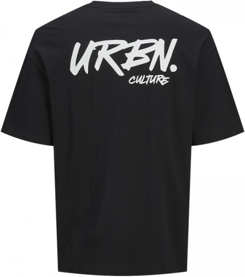 Jack & Jones Script Bradley Crew Neck T-Shirt Black - T-krekli - T-krekli - 2XL-14XL