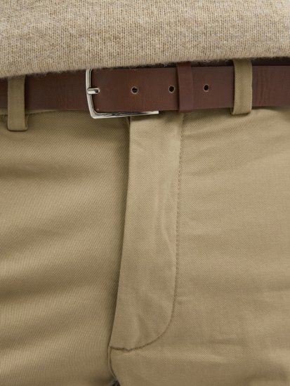 Jack & Jones Ollie Franco Chino Pants with Belt Brown - Džinsi un bikses - Džinsi un Bikses - W40-W70