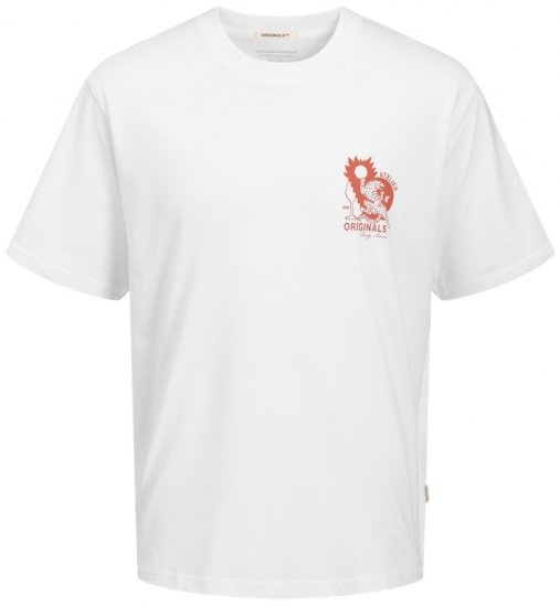  Jack & Jones Bellagio Collage Crew Neck T-Shirt Bright White - T-krekli - T-krekli - 2XL-14XL