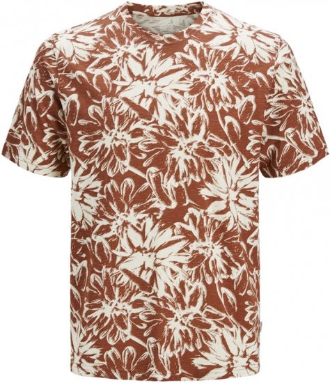 Jack & Jones Split AOP Crew Neck T-Shirt Brown - T-krekli - T-krekli - 2XL-14XL