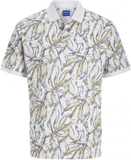 Jack & Jones Split AOP Print Polo White - Polo krekli - Polo krekli - 2XL-8XL