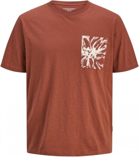 Jack & Jones Split Pocket Print T-Shirt Brown - T-krekli - T-krekli - 2XL-14XL
