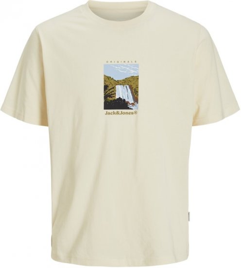 Jack & Jones Split Front Graphic Crew Neck T-Shirt Antique White - T-krekli - T-krekli - 2XL-14XL
