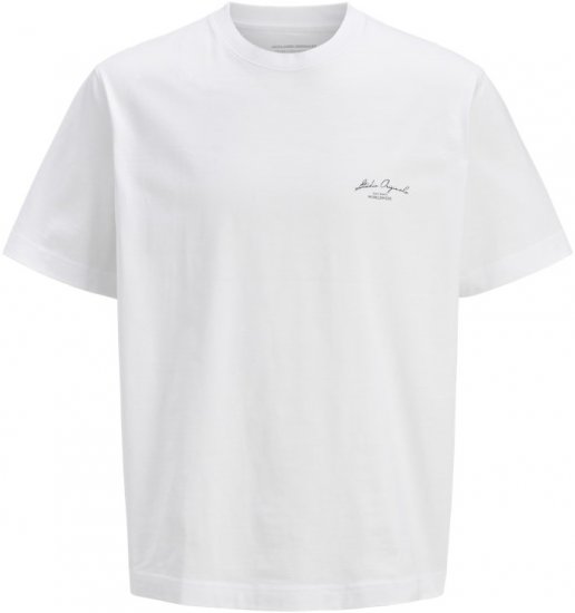 Jack & Jones Lington Back And Front Print Crew Neck T-Shirt Bright White - T-krekli - T-krekli - 2XL-14XL