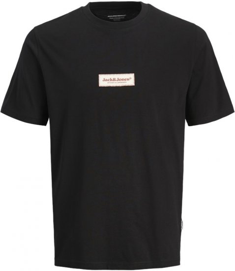 Jack & Jones Split Fakestitch Branding T-Shirt Black - T-krekli - T-krekli - 2XL-14XL
