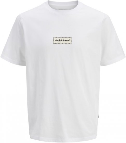 Jack & Jones Split Fakestitch Branding T-Shirt Bright White - T-krekli - T-krekli - 2XL-14XL