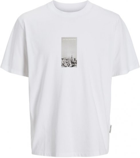 Jack & Jones Pacer Photo Branding Crew Neck T-Shirt Bright White - T-krekli - T-krekli - 2XL-14XL