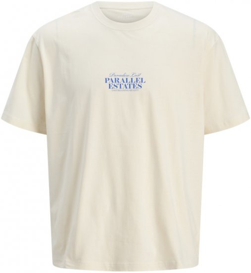 Jack & Jones Parallel Crew Neck T-Shirt Antique White - T-krekli - T-krekli - 2XL-14XL