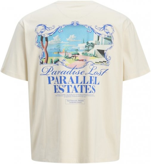 Jack & Jones Parallel Crew Neck T-Shirt Antique White - T-krekli - T-krekli - 2XL-14XL