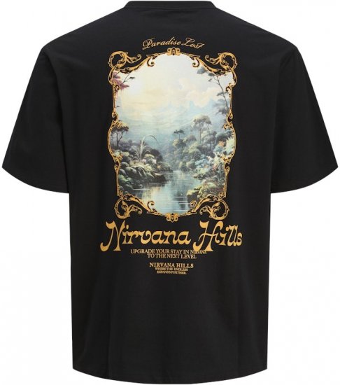 Jack & Jones Parallel Crew Neck T-Shirt Black - T-krekli - T-krekli - 2XL-14XL