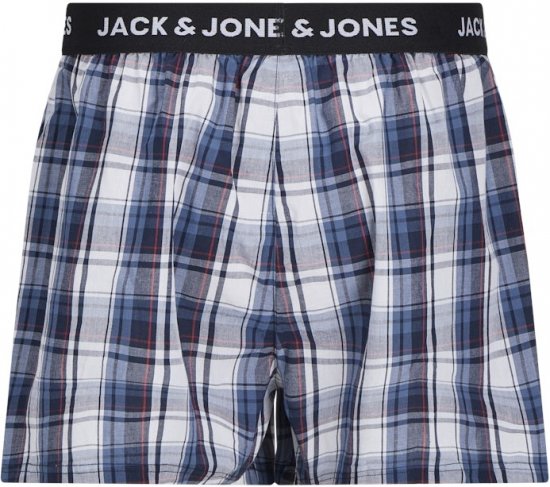 Jack & Jones Saigon Blue/Red Check Woven Boxers 3-Pack Navy Blazer - Apakšveļa un peldšorti - Apakšveļa - 2XL-8XL