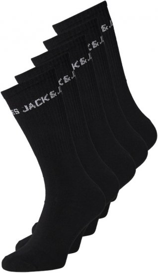 Jack & Jones BASIC LOGO Tennis Socks 5-Pack Black - Apakšveļa un peldšorti - Apakšveļa - 2XL-8XL