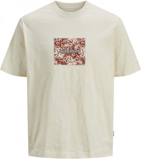 Jack & Jones Split Branding AOP Crew Neck T-Shirt Antique White - T-krekli - T-krekli - 2XL-14XL