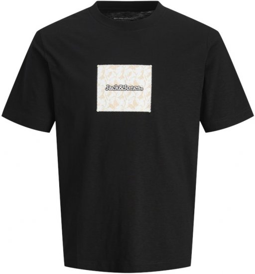 Jack & Jones Split Branding AOP Crew Neck T-Shirt Black - T-krekli - T-krekli - 2XL-14XL