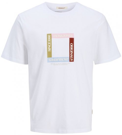 Jack & Jones Vira Branding Crew Neck T-Shirt Bright White - T-krekli - T-krekli - 2XL-14XL