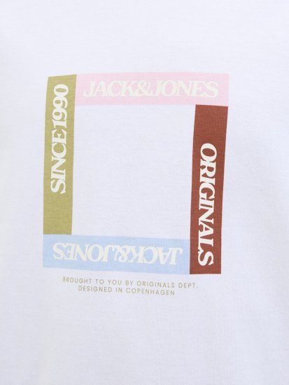Jack & Jones Vira Branding Crew Neck T-Shirt Bright White - T-krekli - T-krekli - 2XL-14XL