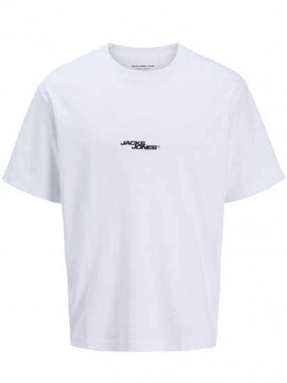 Jack & Jones Summer Sago Print Crew Neck T-Shirt Bright White - T-krekli - T-krekli - 2XL-14XL