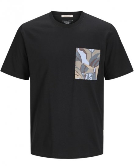  Jack & Jones Tavira Aop Pocket Crew Neck T-Shirt Black - T-krekli - T-krekli - 2XL-14XL