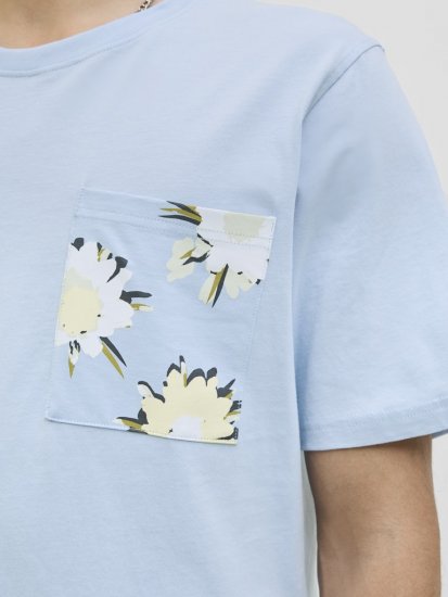 Jack & Jones Tavira Aop Pocket Crew Neck T-Shirt Skyway - T-krekli - T-krekli - 2XL-14XL