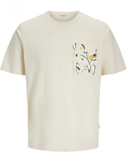  Jack & Jones Tavira Aop Pocket Crew Neck T-Shirt Antique White - T-krekli - T-krekli - 2XL-14XL