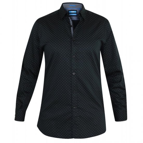 D555 Jahine Long Sleeve Printed Shirt Black - Krekli - Krekli - 2XL-8XL
