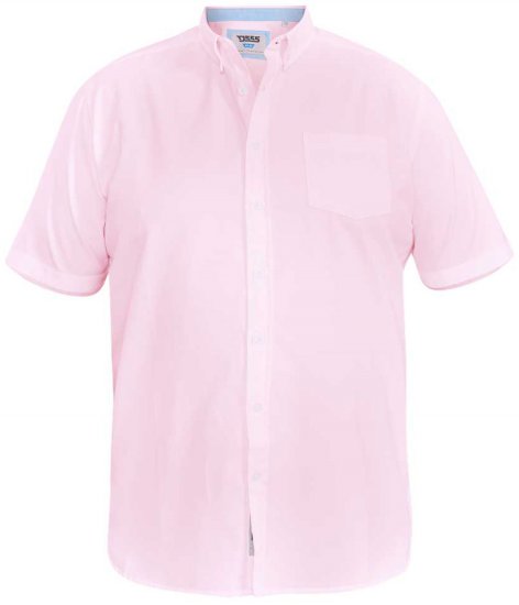 D555 James Short Sleeve Oxford Shirt Pink - Krekli - Krekli - 2XL-8XL