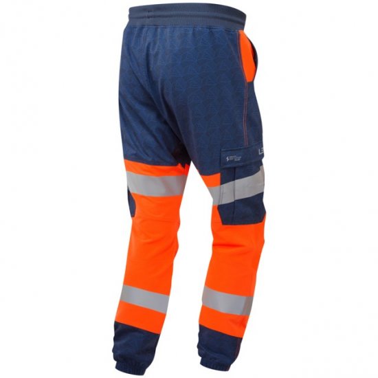 Leo Hawkridge Ecoviz High Performance 4X Stretch Trouser Hi-Vis Orange/Navy Print - Darba apģērbs - Darba apģērbs - 3XL-10XL