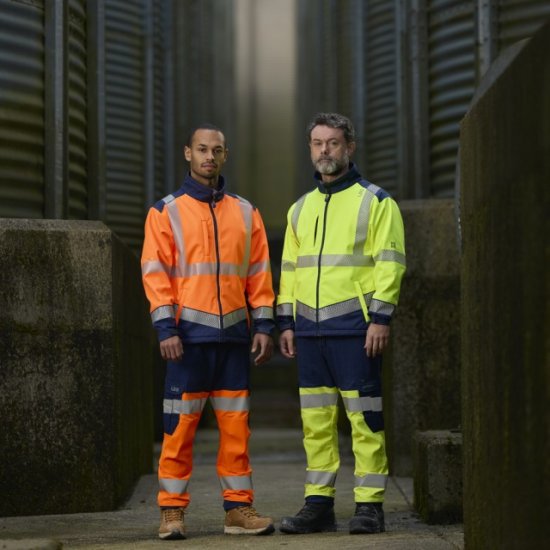 Leo Hawkridge Ecoviz High Performance 4X Stretch Trouser Hi-Vis Orange/Navy Print - Darba apģērbs - Darba apģērbs - 3XL-10XL