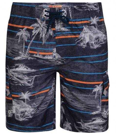 Kam Jeans Palm Print Swim Shorts Charcoal - Apakšveļa un peldšorti - Apakšveļa - 2XL-8XL
