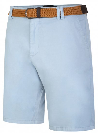 Kam Jeans 3401 Belted Oxford Stretch Chino Shorts Blue - Šorti - Šorti - W40-W60