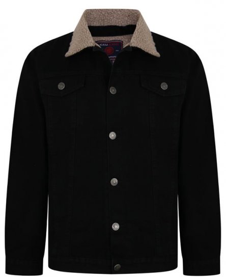 Kam Jeans 406 Sherpa Lined Denim Jacket Black - Jakas & Lietus apģērbs - Jakas - 2XL-12XL