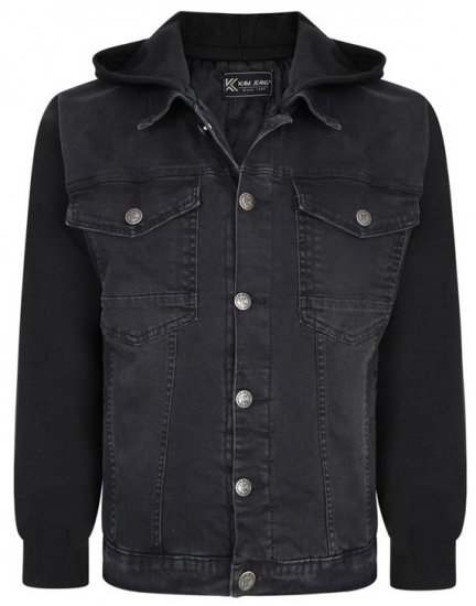 Kam Jeans 407 Hooded Stretch Denim Jacket - Jakas & Lietus apģērbs - Jakas - 2XL-12XL