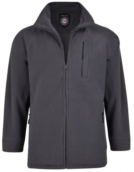 Kam Jeans 437 Fleece Jacket Charcoal - Džemperi un džemperi ar kapuci - Džemperi - 2XL-14XL