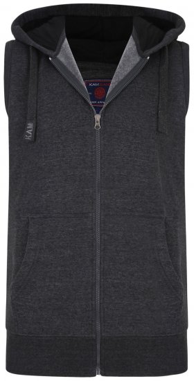Kam Jeans Sleeveless Zip Thru Hoody Charcoal - Džemperi un džemperi ar kapuci - Džemperi - 2XL-14XL