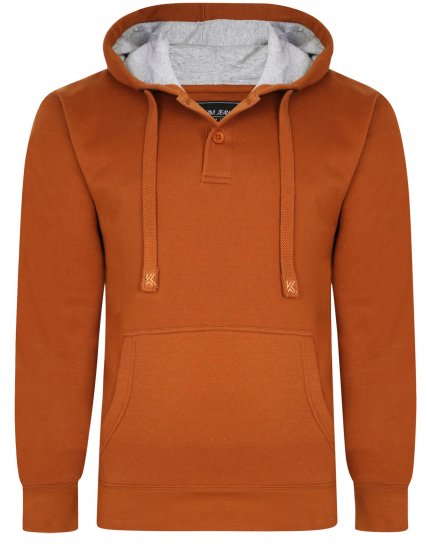 Kam jeans 508B 1/4 Button Thru Over The Head Hoody Mustard - Džemperi un džemperi ar kapuci - Džemperi - 2XL-14XL