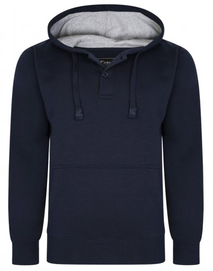 Kam Jeans 508B 1/4 Button Hoodie Navy - Džemperi un džemperi ar kapuci - Džemperi - 2XL-14XL