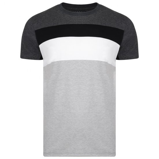 Kam Jeans 5231 Cut and Sew T-shirt Grey - T-krekli - T-krekli - 2XL-14XL