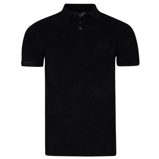 Kam Jeans 5232 Acid Wash Polo Black - Polo krekli - Polo krekli - 2XL-8XL