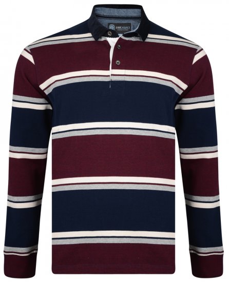 Kam Jeans 5242 Long Sleeve Polo Burgundy - Polo krekli - Polo krekli - 2XL-8XL