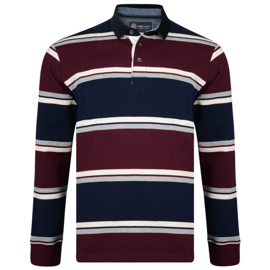 Kam Jeans 5242 Long Sleeve Polo Burgundy - Polo krekli - Polo krekli - 2XL-8XL