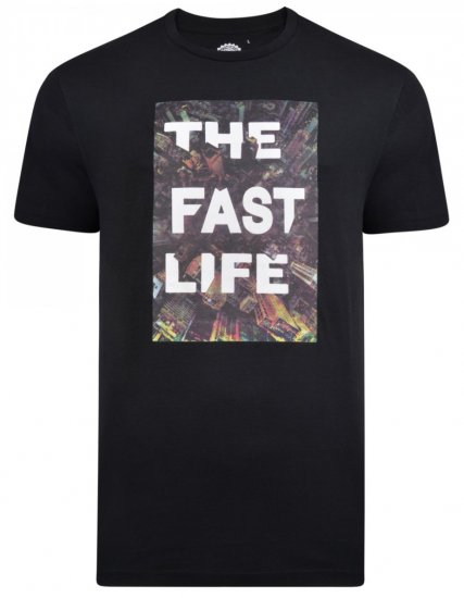 Kam Jeans 5258 Fast Life T-Shirt Black - T-krekli - T-krekli - 2XL-14XL