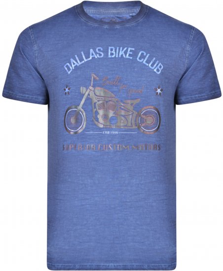 Kam Jeans 5316 Dallas Bike Club T-shirt Indigo Blue - T-krekli - T-krekli - 2XL-14XL