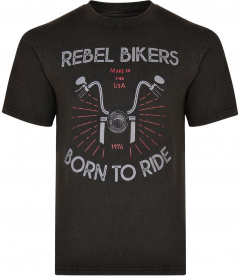 Kam Jeans 5319 Rebel Bikers T-shirt Black - T-krekli - T-krekli - 2XL-14XL