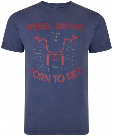 Kam Jeans 5319 Rebel Bikers T-shirt Indigo Blue - T-krekli - T-krekli - 2XL-14XL