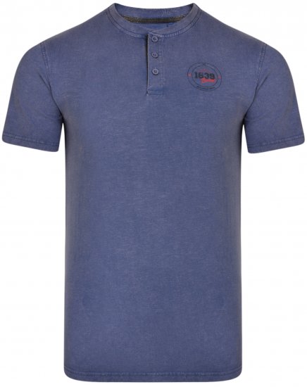 Kam Jeans 5320 Buttoned T-shirts Indigo Blue - T-krekli - T-krekli - 2XL-14XL