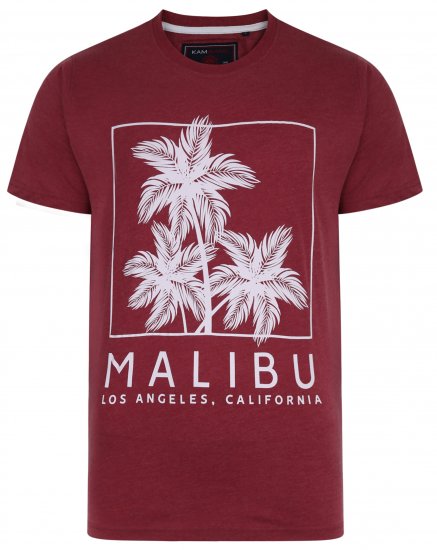 Kam Jeans 5336 Malibu T-Shirt Burgundy - T-krekli - T-krekli - 2XL-14XL